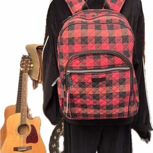 NWT Vera Bradley Quilted Buffalo Plaid Backpack Laptop School Travel Bag Unisex